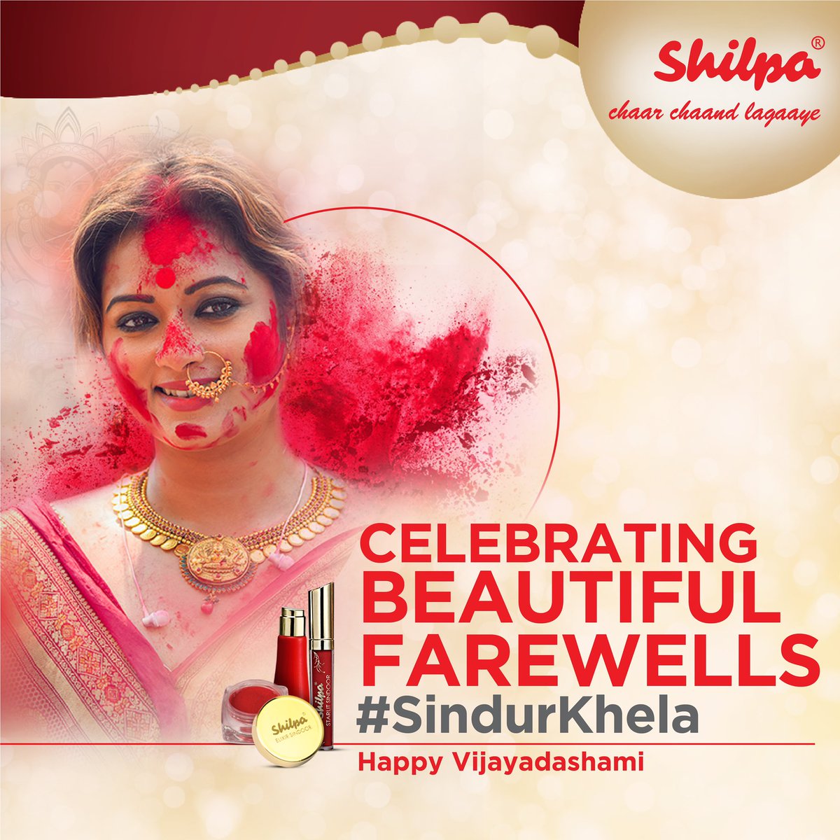 shilpawomen's tweet photo. Bidding the divine adieu with a festive tradition that’s celebrated with much zeal and emotion. Wishing you a happy and blessed Vijayadashmi. #HappyVijayaDashami 

#india #Durgapuja2022 #beauty #women #HappyDurgaPuja2022 https://t.co/5mUUs3PhAo
