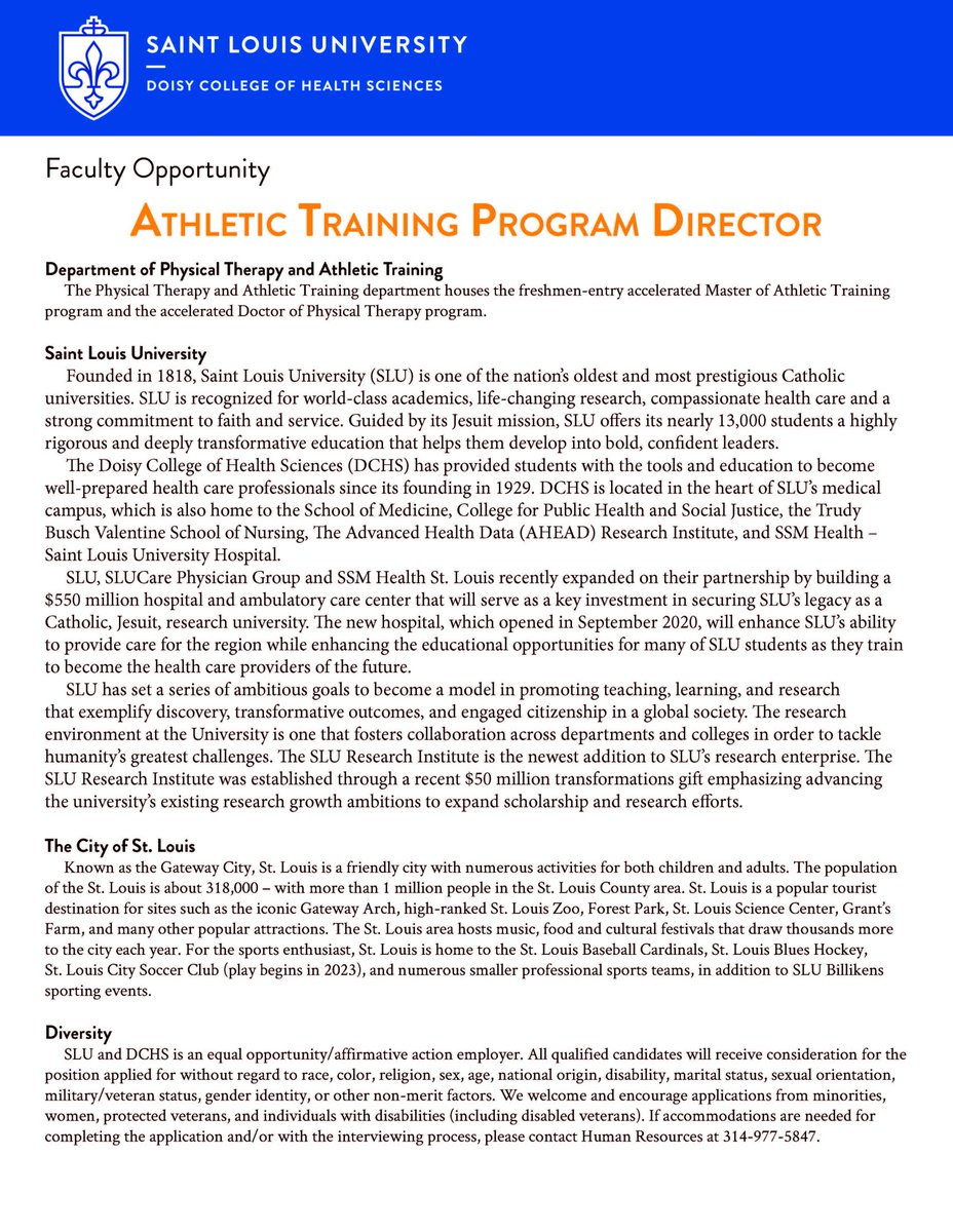 SLU AT Program tweet media