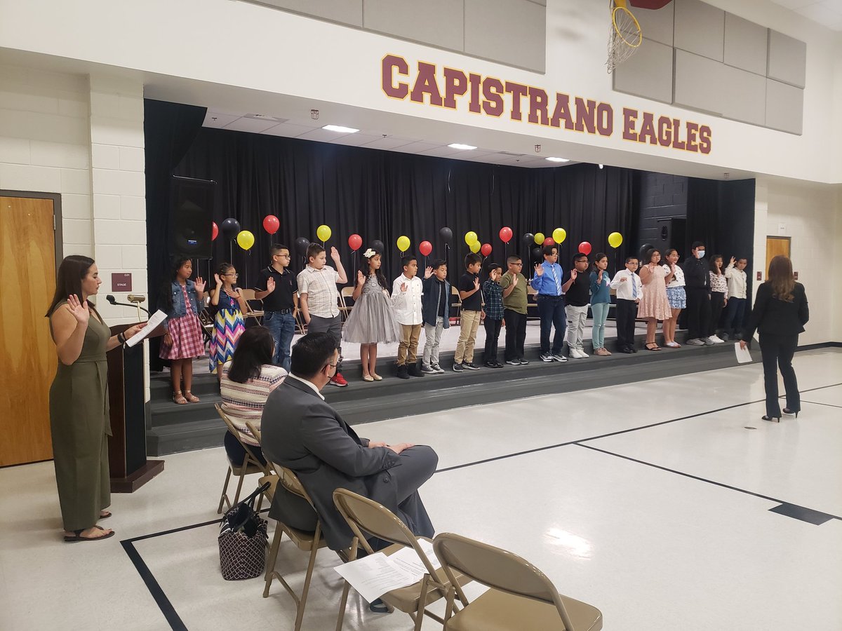 CapistranoES's tweet photo. Our Student Council Induction Ceremony was so special! 🌟Thank you Ms. Chavez & Ms. Payan for leading this effort for our Eagles!🦅 County Commissioner Iliana Holguin inspired students, parents and educators! 💥
#THEDISTRICT @YsletaISD
#CapistranoStrong https://t.co/RasHz4M8vF