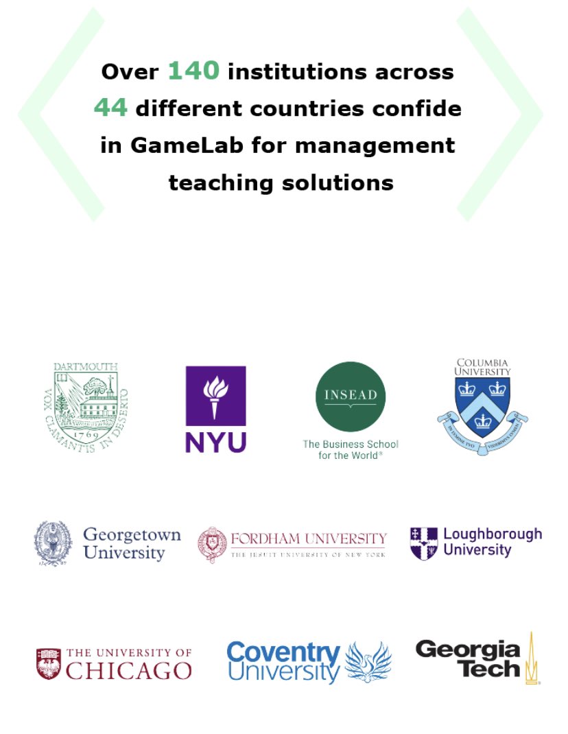 GameLabEd's tweet photo. Professors from @NYUStern @INSEAD @Columbia_Biz @UChicago @covcampus and many other business schools worldwide are building experential learning with gamelab simulators. Want to learn more? #gamification #simulators #experentiallearning #criticalthinking https://t.co/igXygBLFIm