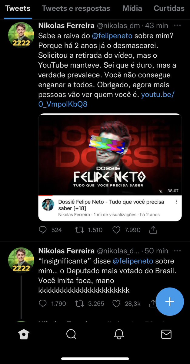 alnspfc_'s tweet image. caraca o felipe neto alugou uma mansão na mente do nikolas ferreira pqp KKKKKKKKKKKKK