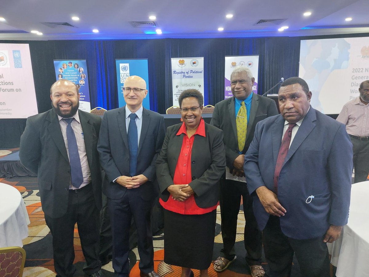 With Secretary Ubese of Community Development, the Hon. Rufina Peter, Governor of Central Province, Emmanuel Pok IPPCC Registrar and Rev. Roger Joseph Chairman IPPCC Board. A privilege to be working with such partners to lift women’s representation in the National Parliament.