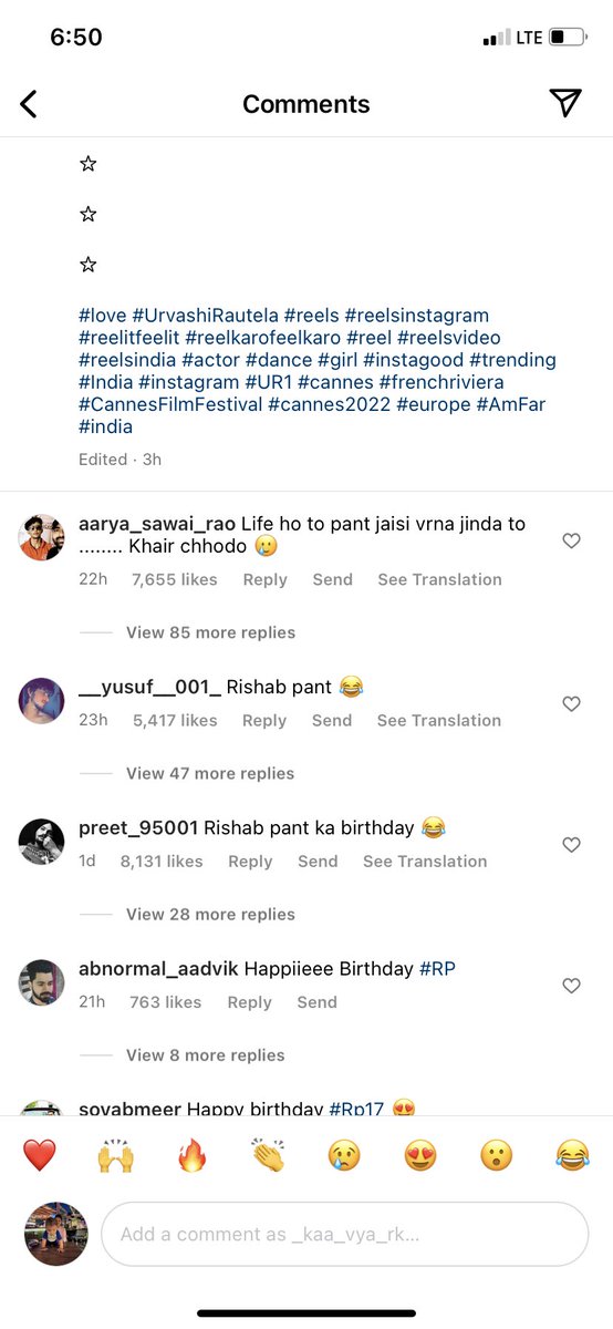 versespirit's tweet photo. #UrvashiRautela #RishabhPant #birthday #editpost #postandedit post edit krli 😂 https://t.co/By8qZ69SQs