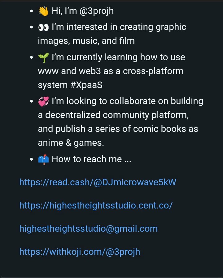 Producer_Agent's tweet photo. * find @3projh on #GitHub
https://t.co/soa3jcuofm
#virtualreality #sherwoodforest #anime #games
@3projh
#graphicimages #music #film
#www #web3 #XpaaS
#collaborate #decentralized #community #platform
#highestheightsstudio
#xenon #cinematic #film #filter https://t.co/41AMrWQIdR