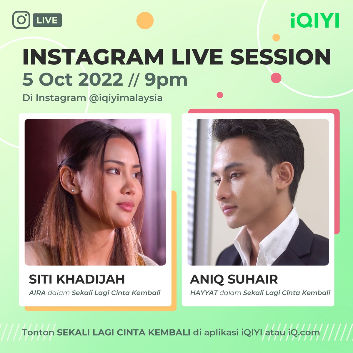 nur261189's tweet photo. Tak sabar nak tunggu episode Hari ni Dan juga IG live bersama HayRa @sitikhadjahalim @aniqshr 😍😍😍
#SekaliLagiCintaKembali https://t.co/D9E9C4IDti