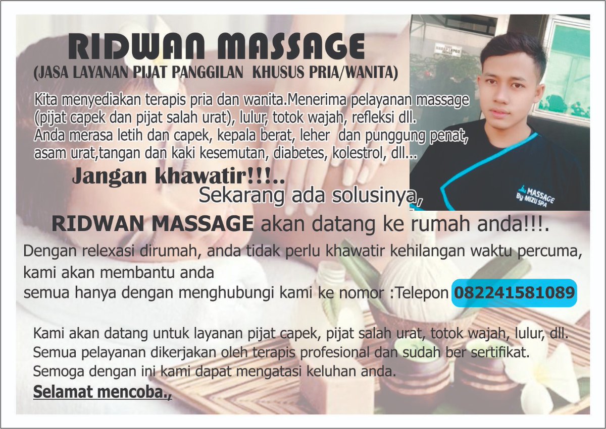 #pijatprofesional
#pijatsemarang
#pijatenak
#pijatpria
#pijatwanita
#pijatpasutri
#massagesemarang 
#pijatjogja
Aktif 24jam