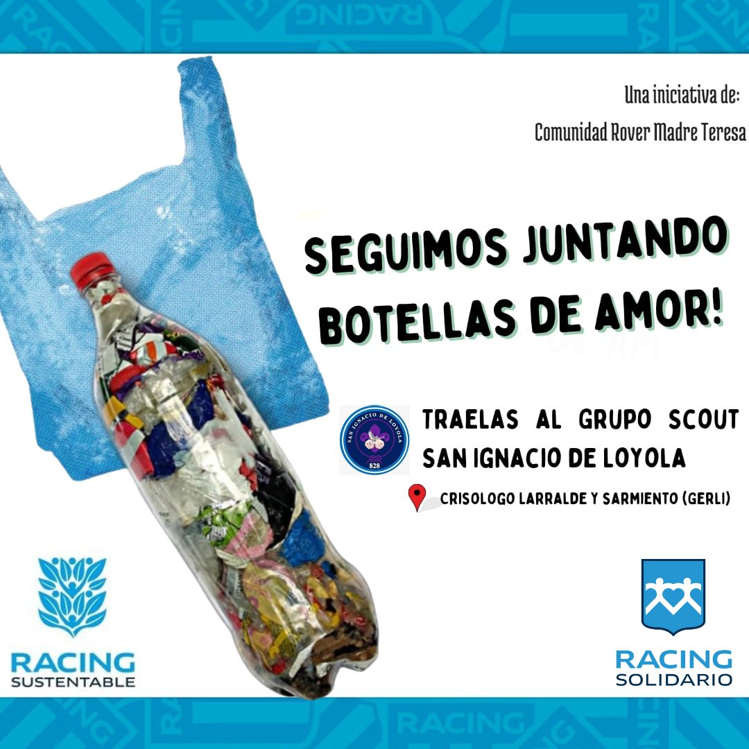 Entregamos las tapitas y botellas de amor a los encargados del Proyecto de Reciclaje del Grupo Scout del Club. 
Recorda que seguimos recibiendo tu donacion. 
Para más info ➡️ comunicate con el Grupo Scout San Ignacio de Loyola

#RacingSolidario #RacingSustentable

<a href="/RCSustentable/">Racing Sustentable</a>