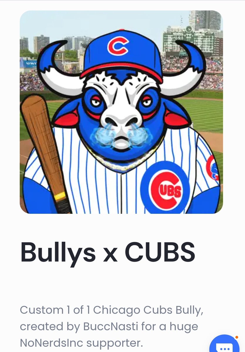Thank you @BuccNasti for creating this custom Chicago Cubs Bully for me!