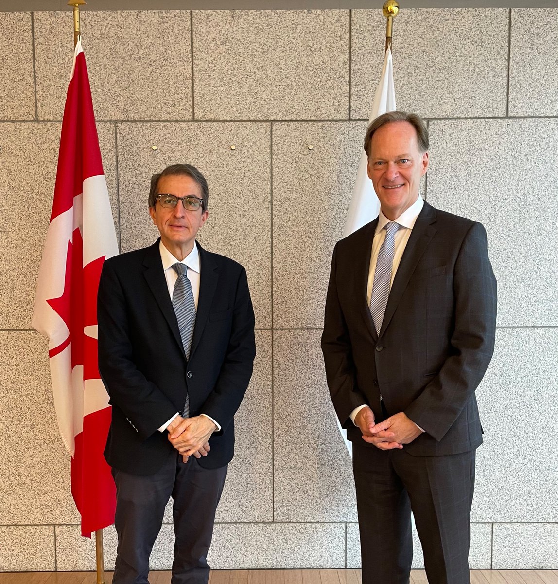alejandroadem's tweet photo. I thank Ambassador McKay for the warm reception and the engaging discussion about further strengthening  science and innovation partnerships between Canada and Japan. @CanEmbJapan @NSERC_CRSNG https://t.co/bmVdzZ9GiN