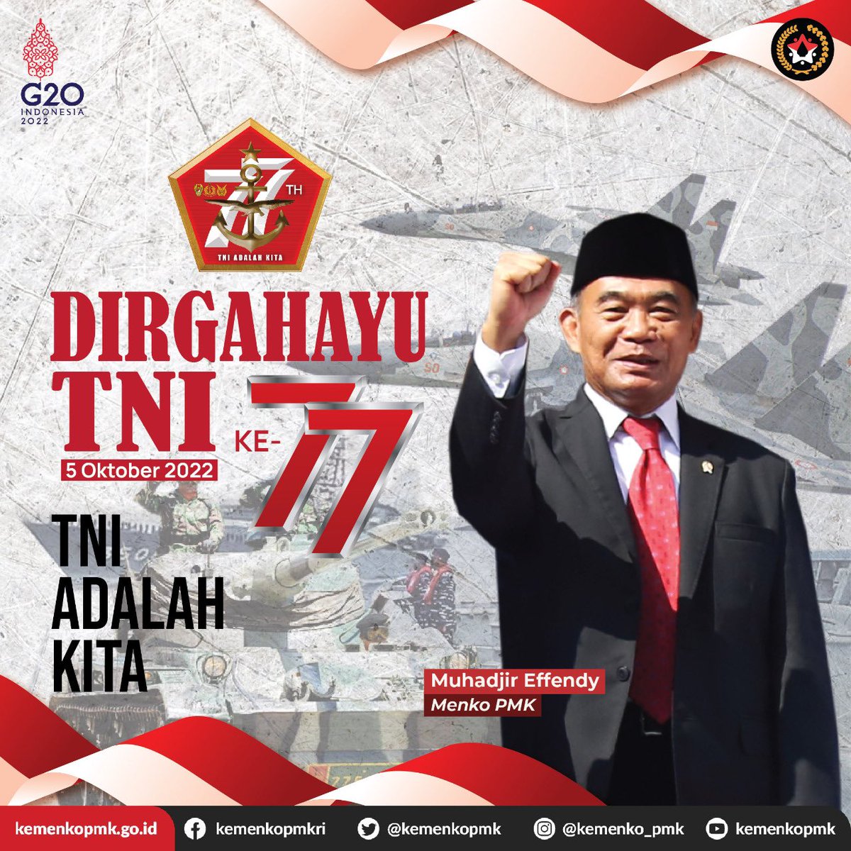 Dirgahayu TNI ke 77 <a href="/Puspen_TNI/">Pusat Penerangan TNI</a>  <a href="/tni_ad/">TNI AD</a> <a href="/_TNIAU/">TNI Angkatan Udara</a> <a href="/_TNIAL_/">TNI Angkatan Laut</a>