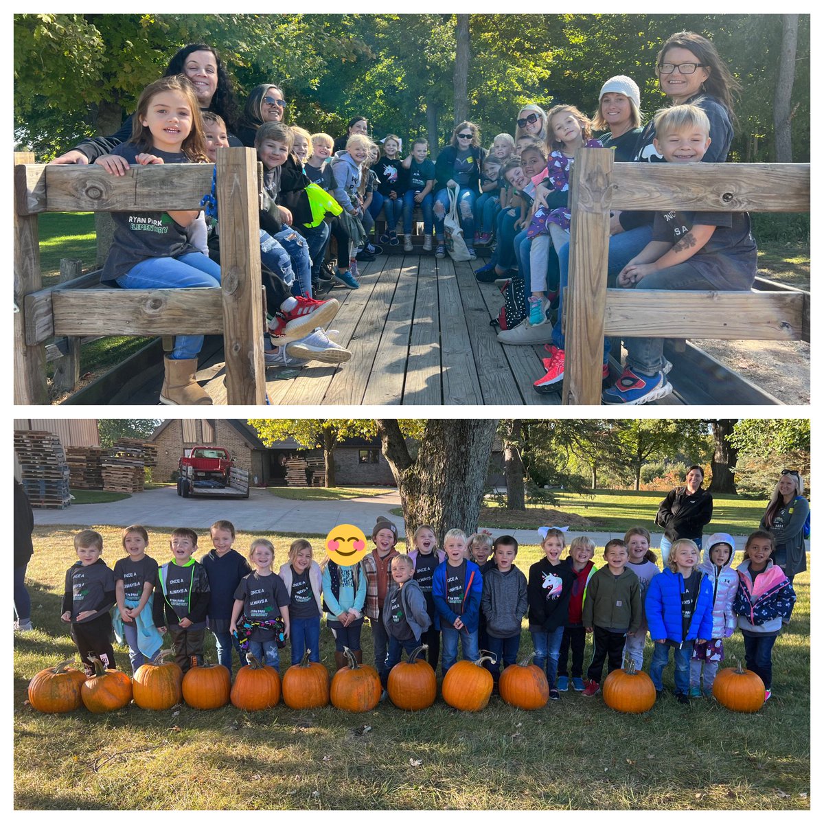 hartmankinder's tweet photo. Field Trip Day!! Kindergarten had a blast at Stroh’s Apple Orchard and Ridenour Acres! The joy really shows on the last picture! #APride https://t.co/S74fGv88vW