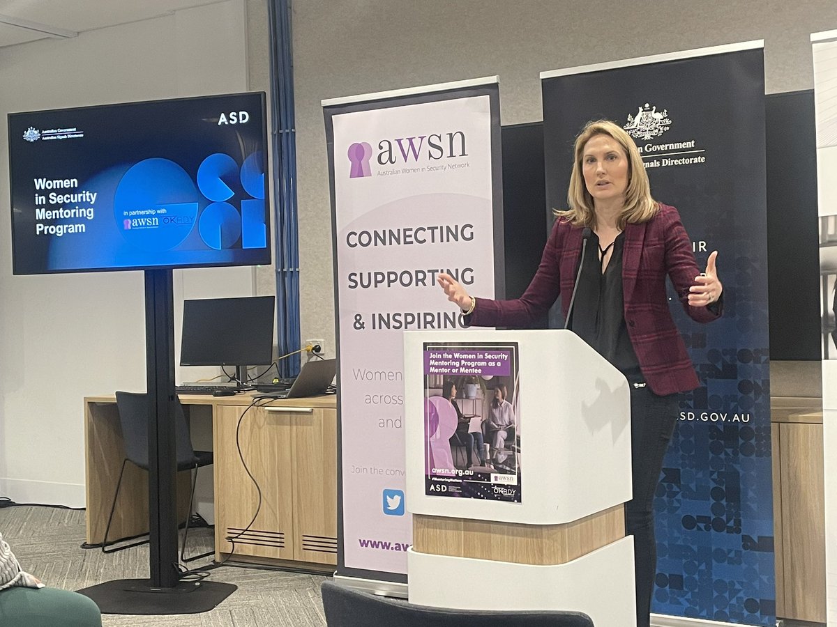 kylieengineer's tweet photo. Great morning celebrating the launch of the @awsn_au @ASDGovAu @ok_rdy cyber mentoring program. So lucky to be surrounded by such passionate and amazing ppl. https://t.co/jtVjIkjNkT