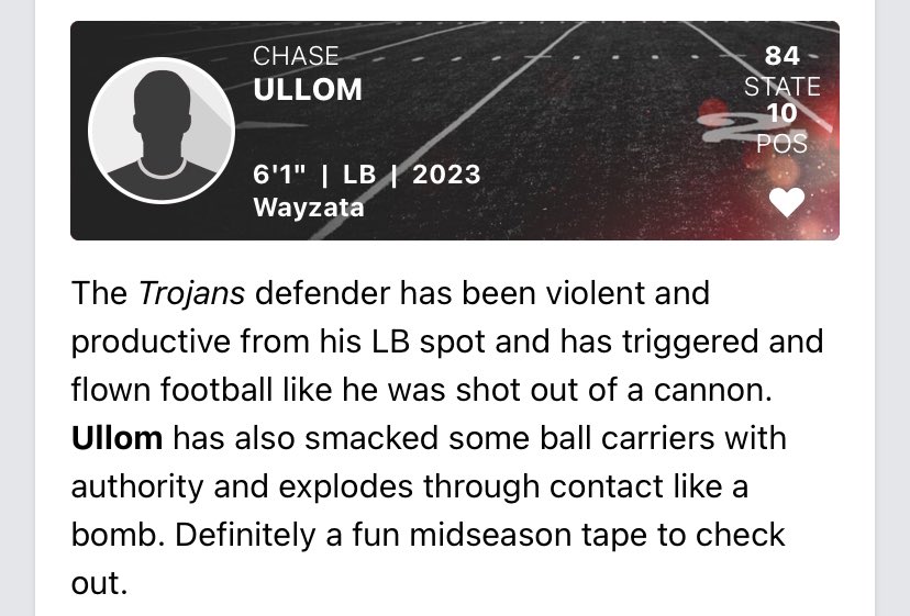 Thank you for the kind words!!
<a href="/OJW_Scouting/">Oliver James West</a> <a href="/PrepRedzoneMN/">Prep Redzone Minnesota</a>