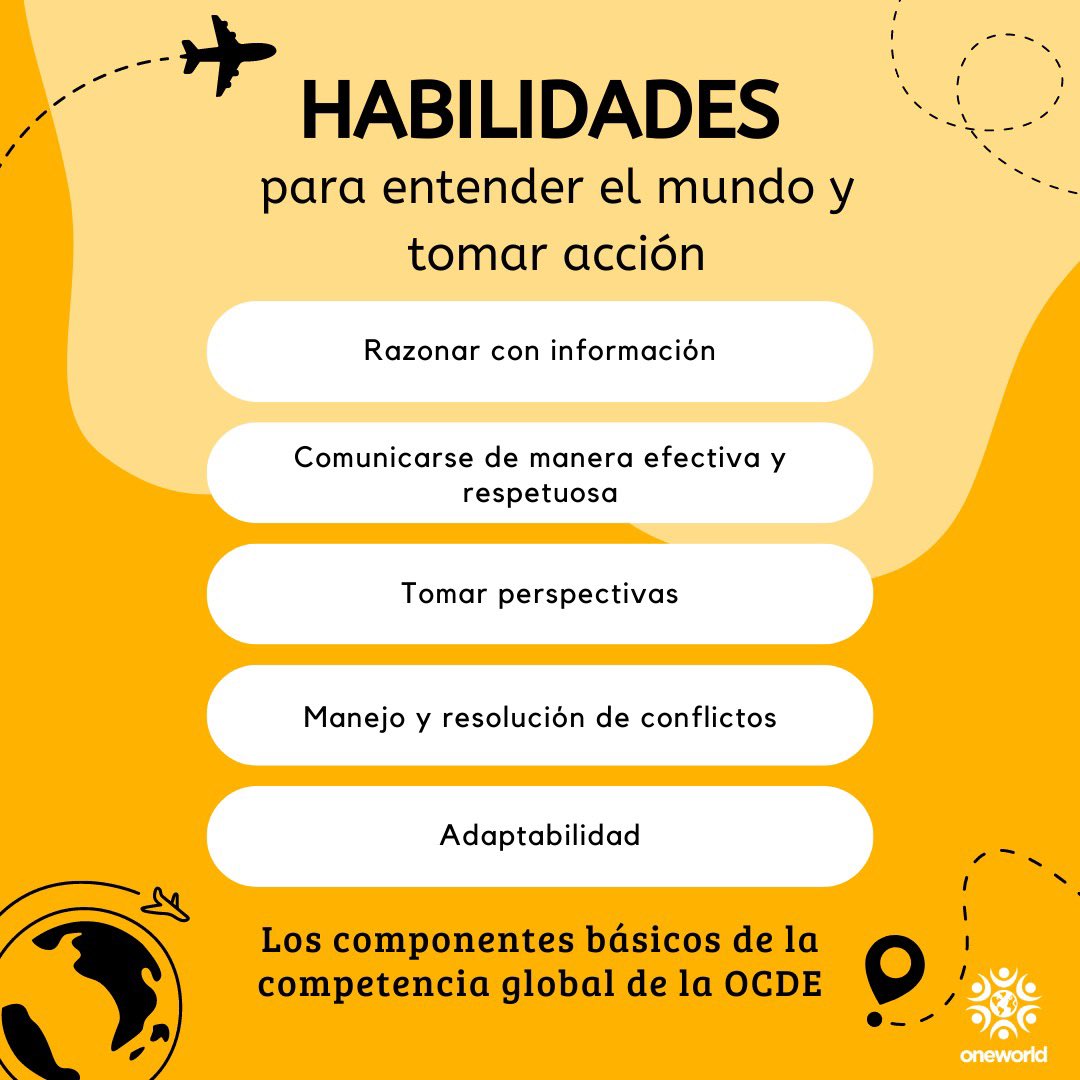 Learn more about the skills of global competence 💪
•
Aprende más acerca de las habilidades de la competencia global 💪

#oneworld #oneworlduv #education #futureready #innovation #global #teacher #community #learning #future #school #educacion #innovacion #profesor #escuela