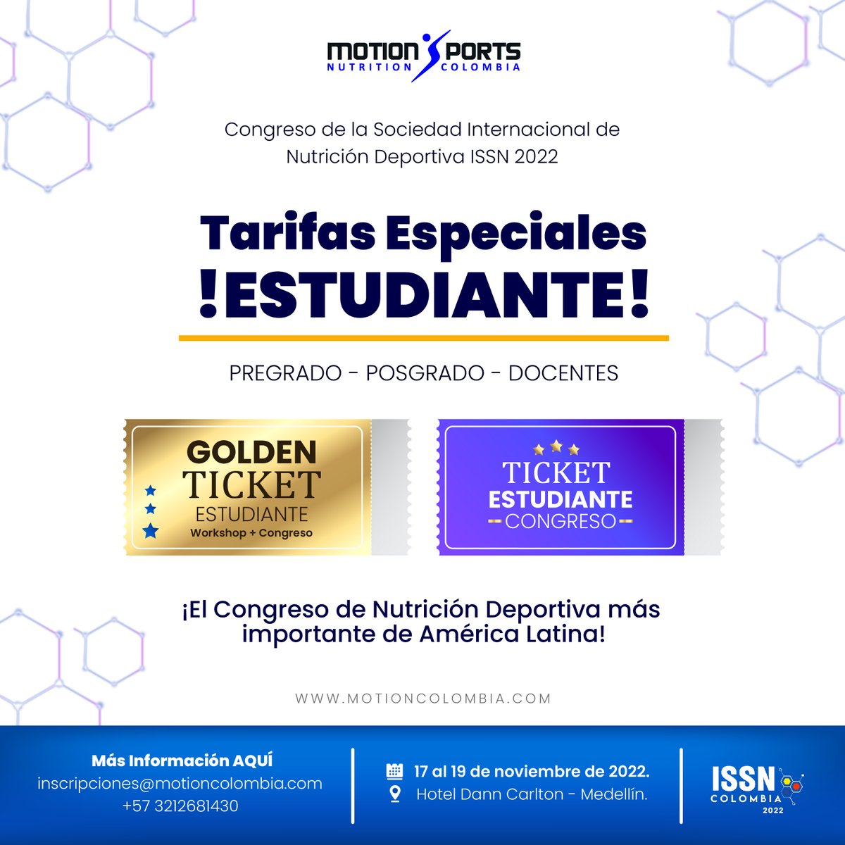 motioncolombia's tweet photo. 🥇𝗘𝘀𝘁𝘂𝗱𝗶𝗮𝗻𝘁𝗲 𝗼 𝗗𝗼𝗰𝗲𝗻𝘁𝗲🥇

¡Asiste al 𝗖𝗼𝗻𝗴𝗿𝗲𝘀𝗼 𝗜𝗻𝘁𝗲𝗿𝗻𝗮𝗰𝗶𝗼𝗻𝗮𝗹 𝗱𝗲 𝗡𝘂𝘁𝗿𝗶𝗰𝗶𝗼́𝗻 𝗗𝗲𝗽𝗼𝗿𝘁𝗶𝘃𝗮 𝗜𝗦𝗦𝗡 𝟮𝟬𝟮𝟮!

Dale clic 👉🏻 https://t.co/zf0F99slPJ y conoce las tarifas especiales que tenemos.

#issn #issncolombia https://t.co/oHUz2fDP7T