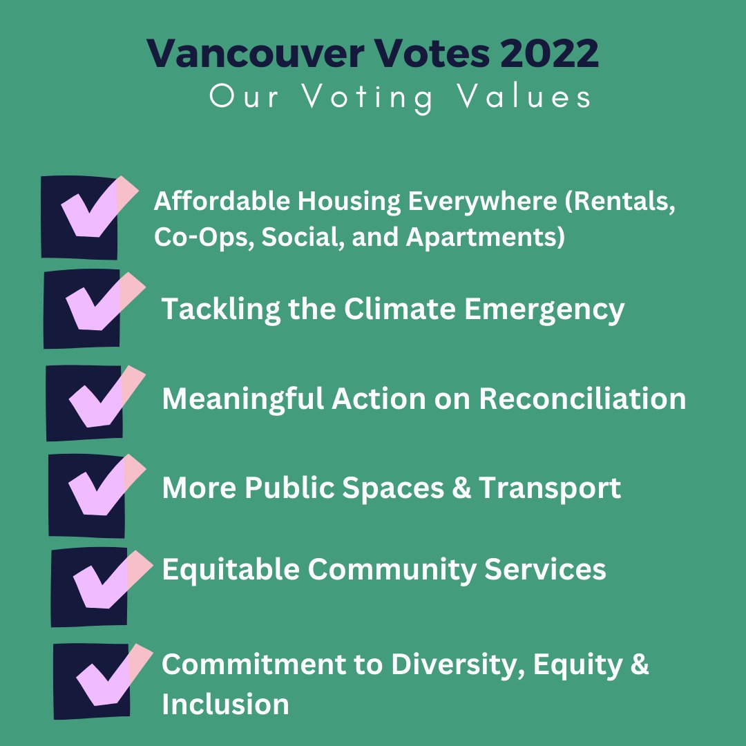 Are you planning on voting in this year's city election? Your participation could make or break the outcome! If you aren't registered yet, no sweat. Just show up on Oct 15th. #vancouvervotes

Here's our endorsements. (thread)