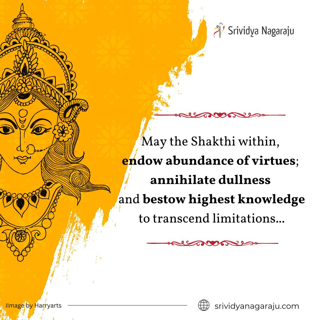 Srividyanag's tweet photo. May your day be filled with joy and bliss. Happy Dussehra!

#SrividyaSpeaks #tedxspeaker #motivationalspeaker #mentoring #training #leadership #leadershipcoaching #leadershipdevelopment #leadershiptraining #learningexperience #trainingdelivery #navaratri #vijayadashami https://t.co/eLIjzoT4RE