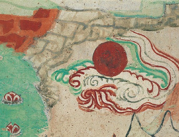 📖【Apsaras-Stories Share丨山中日出 Sunrise】

莫高窟第116窟，盛唐。
大海中须弥山耸立日天高悬。

Good morning, let's watch the sunrise in the mountains!!! ☀

#NFTartwork #ApsarasNFT #九色鹿