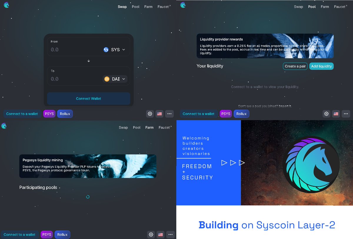 Hayess5178's tweet photo. Have you tried #PegasysDEX on #Rollux OPv1 testnet yet? It's so smooth and fast I can't wait for the mainnet to go live 🤗. 
@PegasysDEX is set to take the #Defi space by storm⚡️.

Give it a go if you haven't yet 👉https://t.co/3OtvM0jjkc

#Syscoin $SYS $PSYS #bitcoin #ethereum https://t.co/z8WHoZsGw8