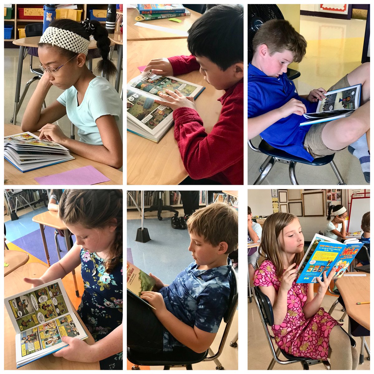 Rose4Readers's tweet photo. A very generous parent gave every  member of our class a brand-new, hardcover copy of book one in the awesome graphic novel series *HiLo*  by @JuddWinick “Outstanding!”, right? https://t.co/9ngnV38DQf