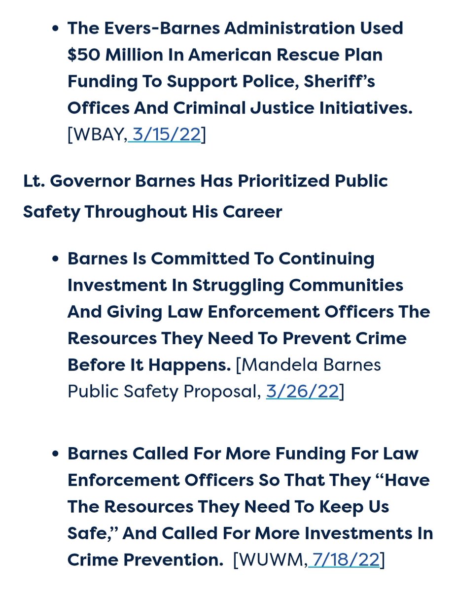 Possumfeller's tweet photo. So sick of these republican ads about Mandella Barnes wanting to decrease funding for the police when his actual policies show the exact opposite. He's extremely moderate. https://t.co/83PcGTwh5E
