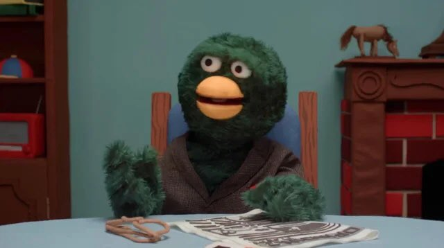 PuppetDaily's tweet photo. Duck from Don't Hug Me I'm Scared https://t.co/PYiz3rFpod