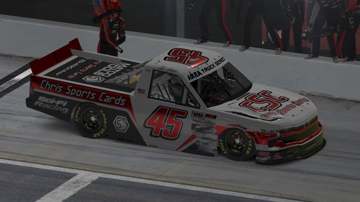 .<a href="/ChrisSportsCard/">Chris</a> involved in an accident earlier in the race forces him to retire early on lap 69/90. Unfortunate ending to the night for the driver of the No. 45 Chris Sports Cards Chevy.