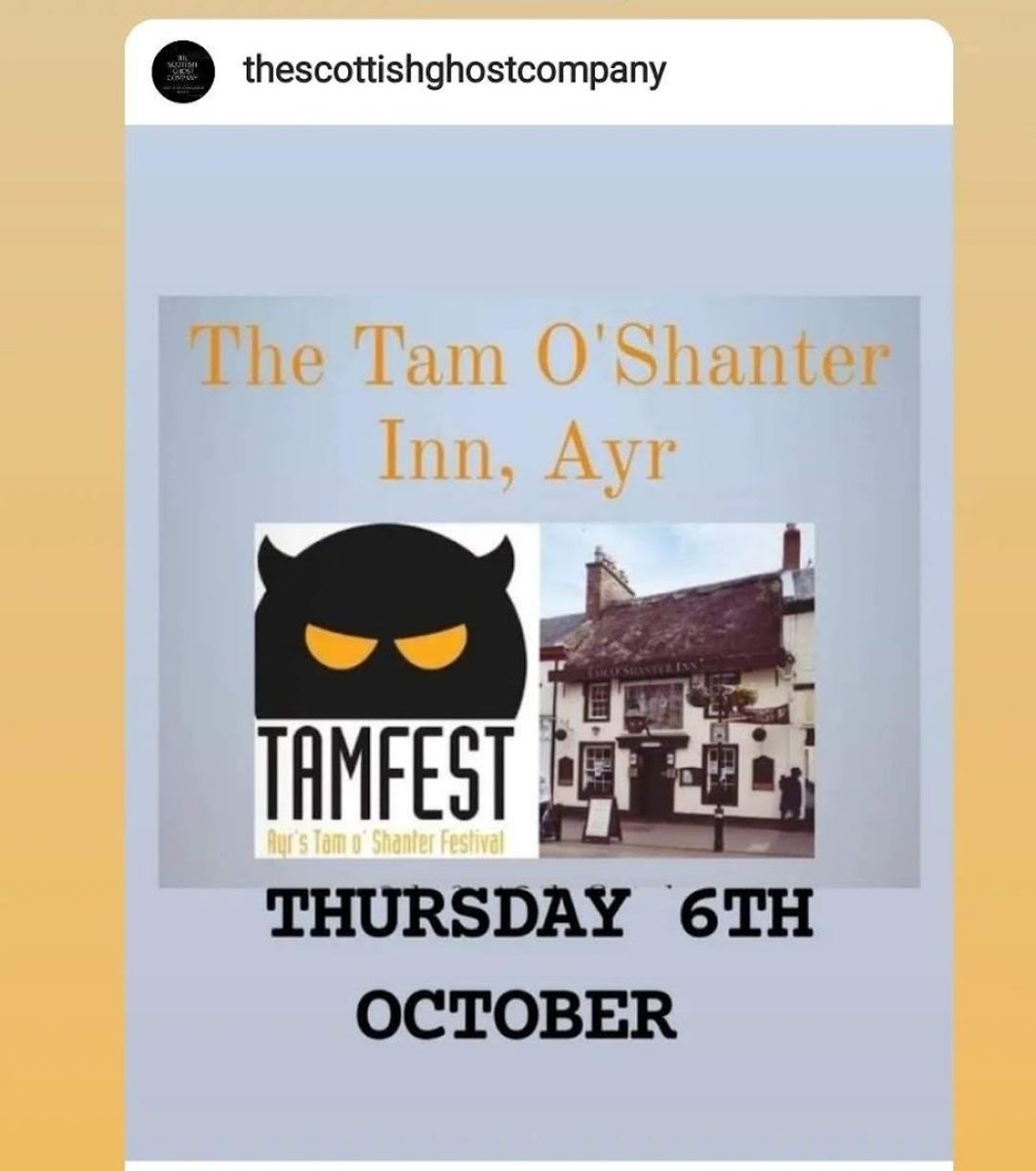 ghost_scottish's tweet photo. 2 days until @TamfestAyr 👻👻.First of our events this season. Excited 😊
#thetamoshanterayr
#tamfest
#ghosthunt https://t.co/fUWFXkbUAW