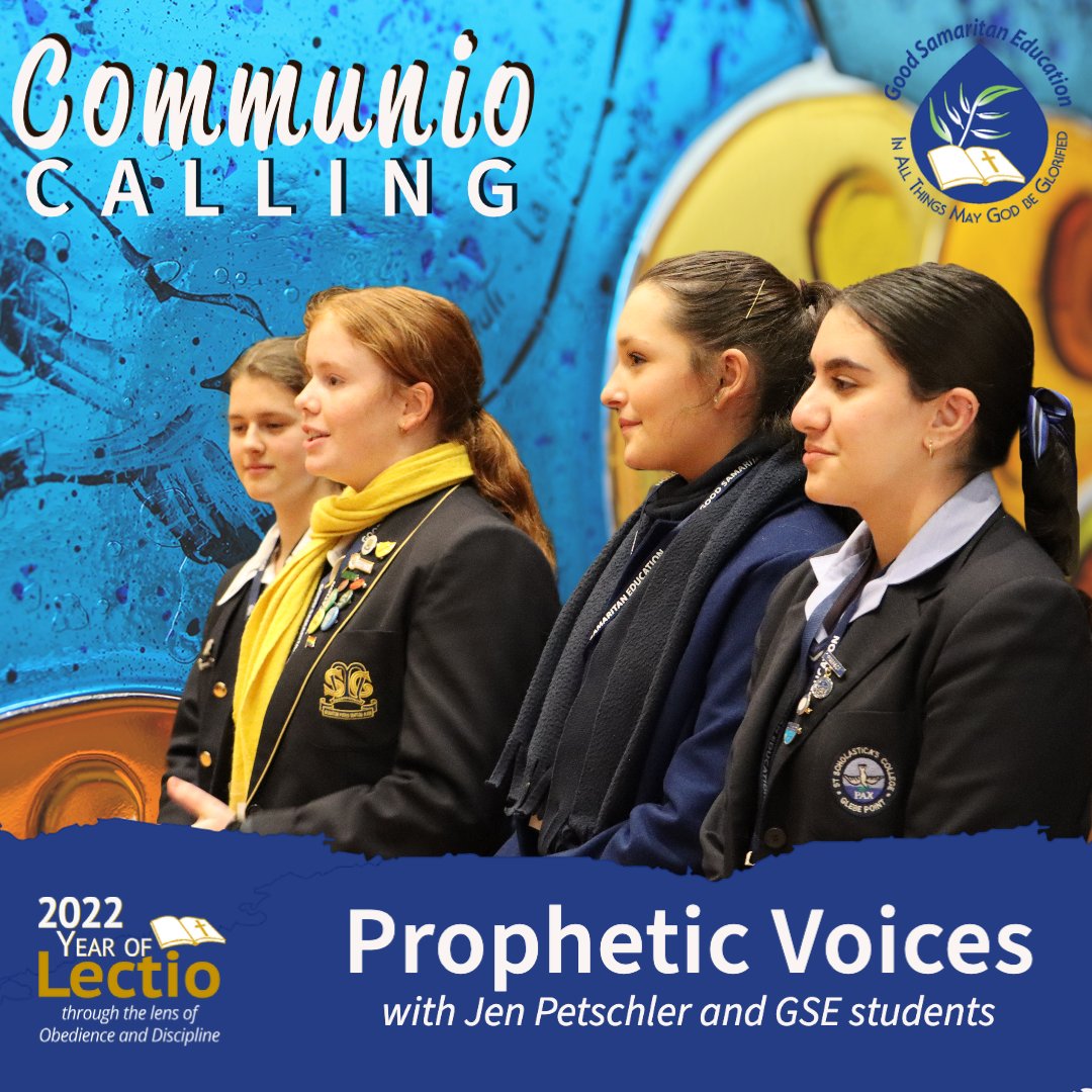 #CommunioCalling is back! 
The Prophetic Voices – Student Form was held on Friday, July 22, hosted at St Scholastica’s College Glebe.
Hear Jen Petschler and Students from six of the GSE schools talk of their experience of #PropheticVoices. goodsameducation.org.au/podcast/