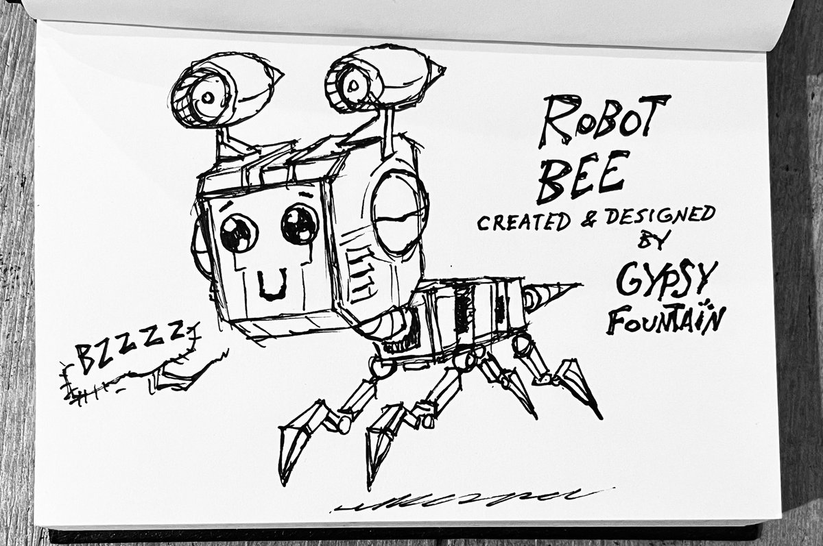 FountainCartoon's tweet photo. Machete plant, meet #RobotBee !!! https://t.co/o1xKqUpIqB