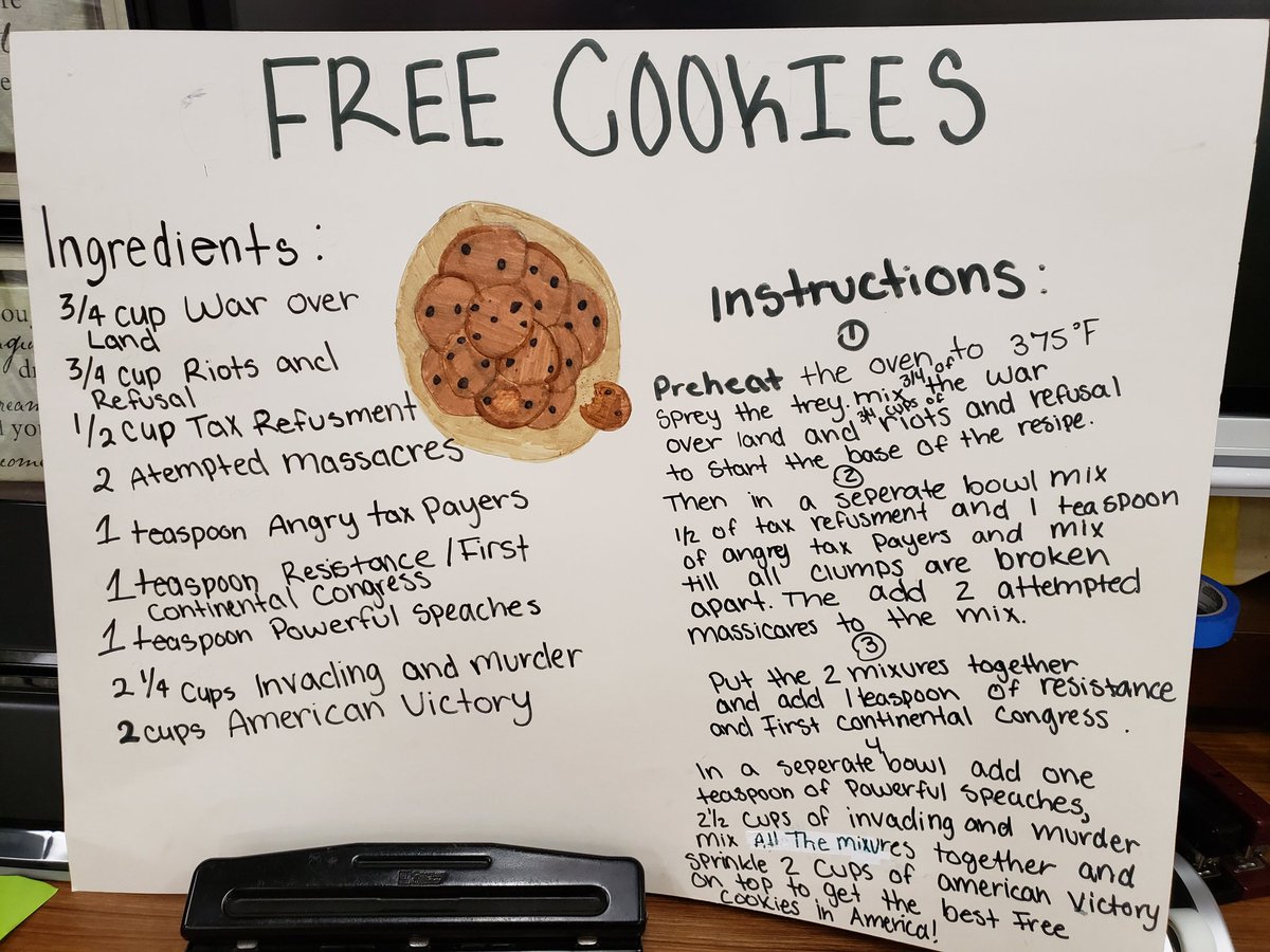 monirodsatx's tweet photo. It's a Revolutionary Collaboration!  
Students working together to create their own "Recipe for Revolution."
@SAISD_AVID @ib_jefferson @SaisdSocial https://t.co/ANdCcWVgNi