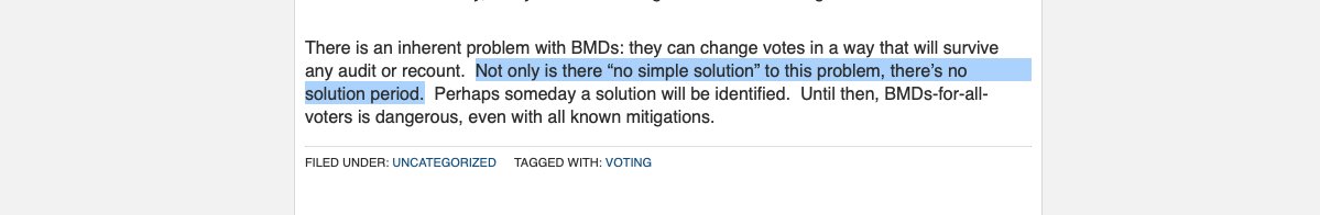 In the wake of GA's voting system breach, Dr. Andrew Appel's short article about BMDs is worth rereading!
It's written for us laymen, to help us understand why BMDs don't produce quality elections. 
⬇️
 freedom-to-tinker.com/2022/07/21/mag…