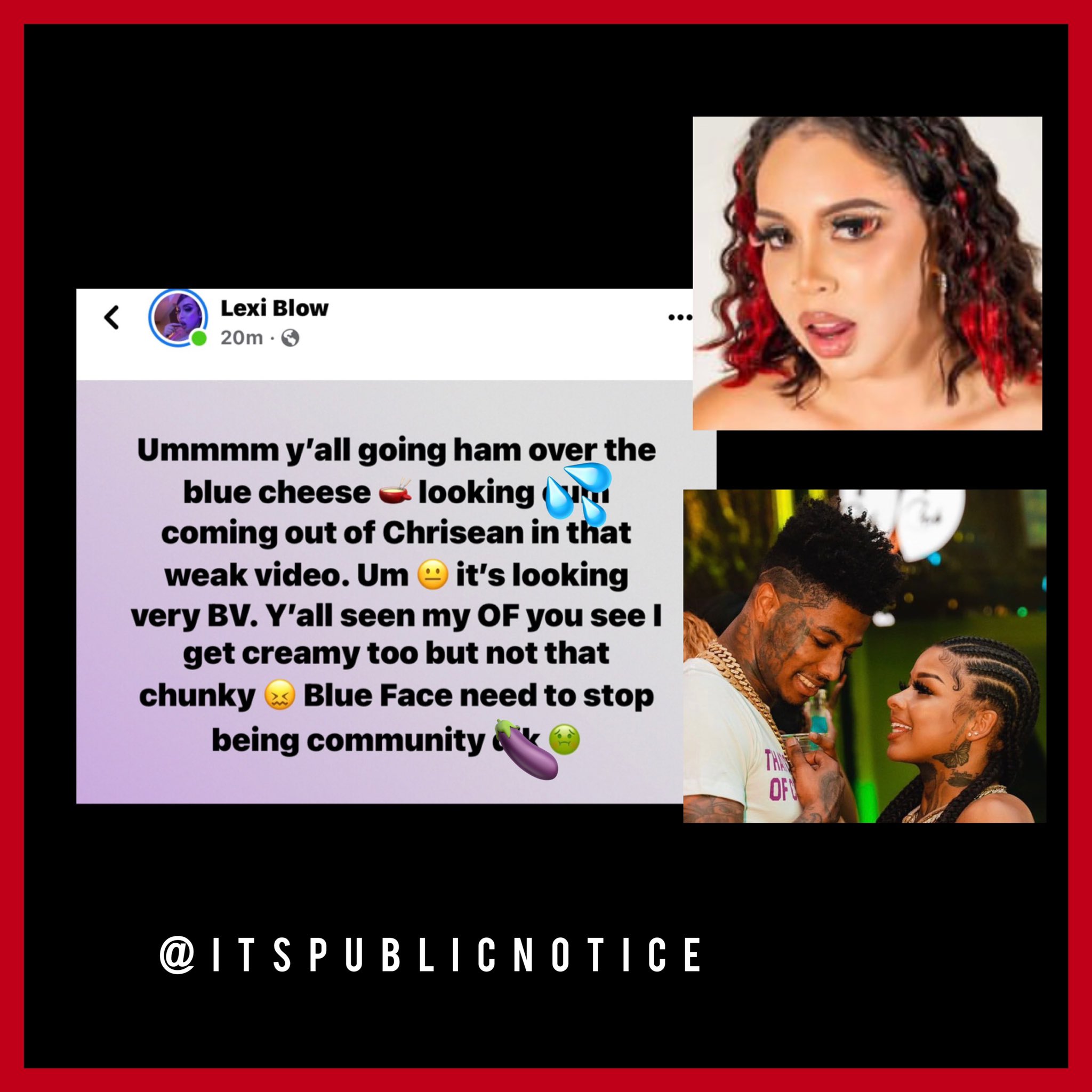 itspublicnotice on X: Lexi blow on Chrisean and Blueface sextape  t.coqEY1GASDNN  X
