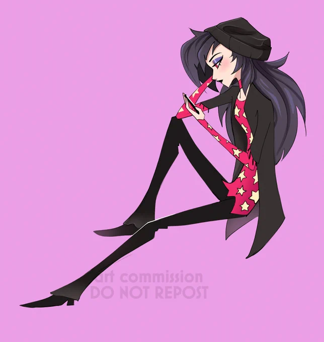 [art commission] human octavia just chilling <3 cant wait to see her again in the new episode >:3 #HelluvaBoss 