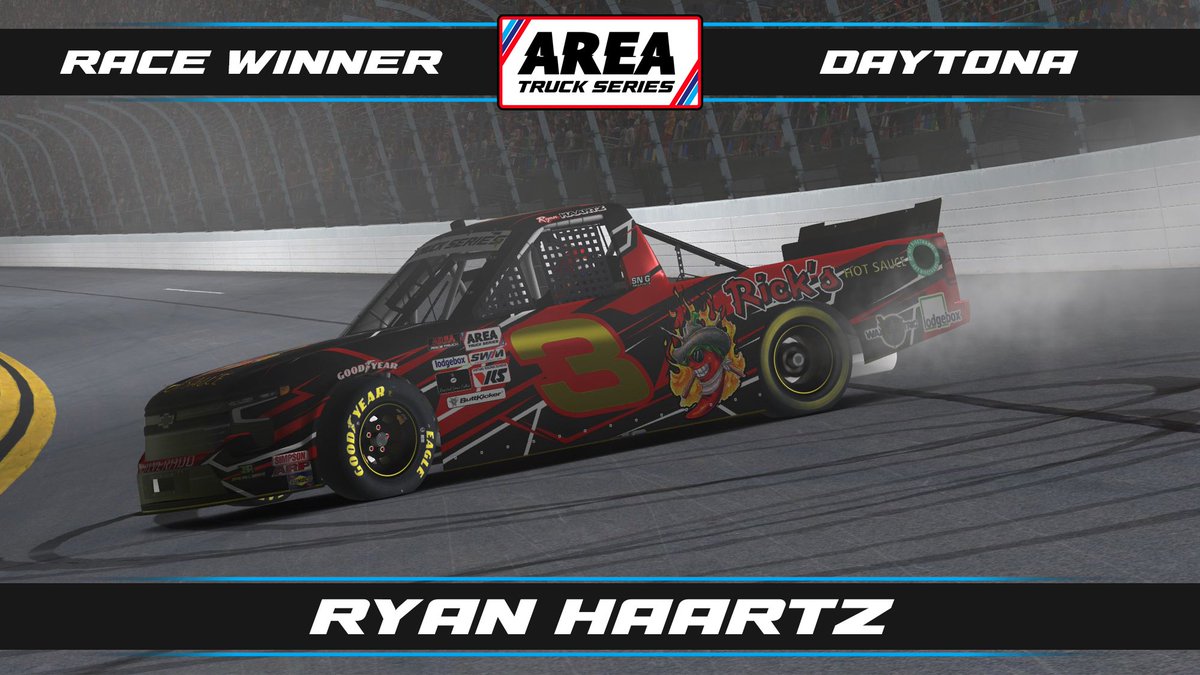 🏆 THE CHAMP COMES OUT SWINGIN'! 

Ryan Haartz wins at Daytona in his first AREA Truck Series race as the defending champion!