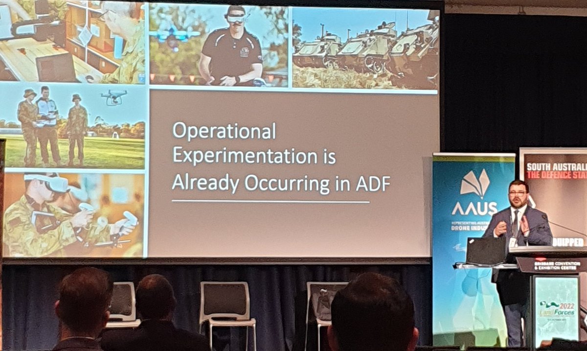 keirinjoyce's tweet photo. #DroneLiteracy and #DroneRacing held up as exemplars by @RANDCorporation Australia of what @DefenceAust is already doing well! At @AAUS_Live Conf of @LandForces_Expo.
@AustralianArmy @AusAirForce
@HLCAusArmy @DGAvnAusArmy https://t.co/0LMXaYPrgK