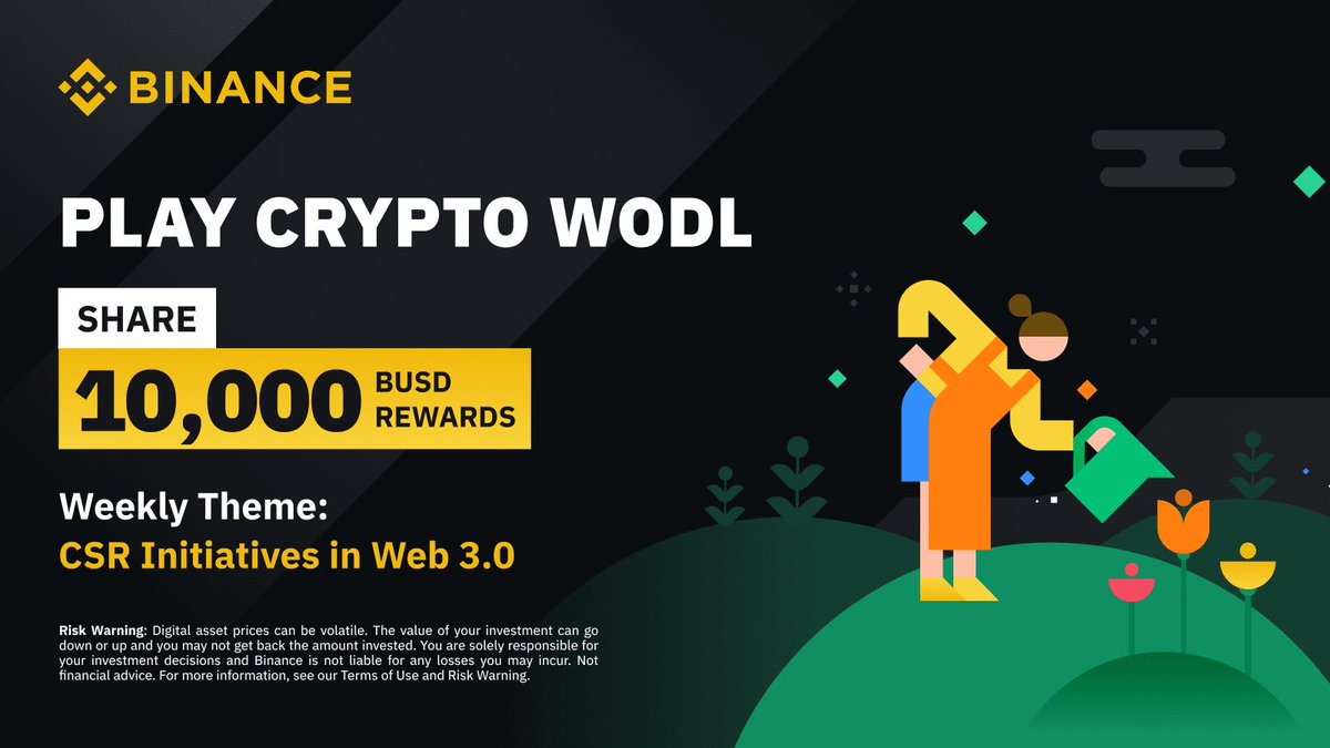 Wonsaty89's tweet photo. Learn About CSR Initiatives in Web 3.0 &amp; Play WODL to Share 10,000 BUSD in Token Vouchers! https://t.co/Kycq9s8Tai https://t.co/Joa7wupzVl