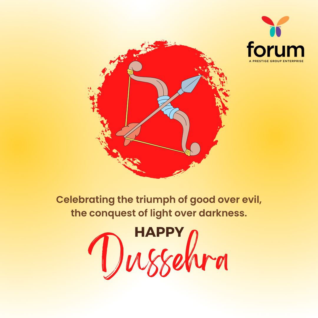 ForumMalls's tweet photo. Happy Dussehra everyone! 🏹
.
.
#forummalls #happydussehra #festivevibes https://t.co/NLVYug7Od0