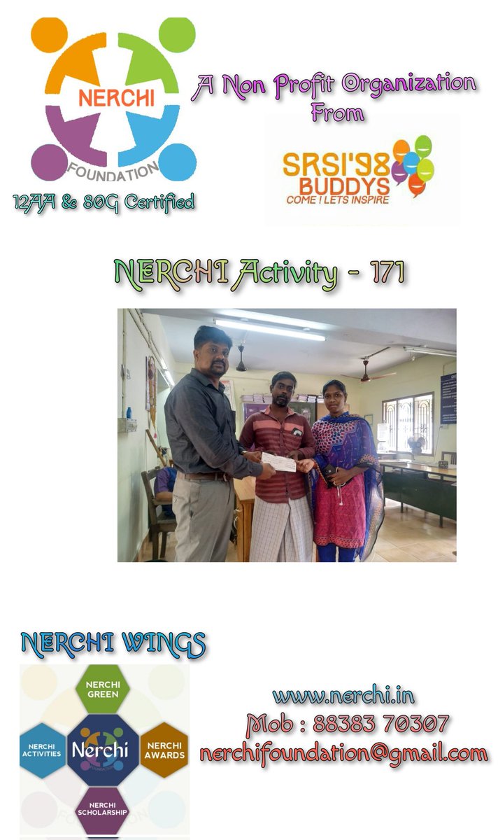 Nerchi_NGO's tweet photo. NERCHI Scholarship Activity  171

Nivetha Studying 2nd Year in BPT Physiotherapy in Kamalam Viswanathan College of physio at Trichy requested out help we have handed over the cheque of Rs 10000 to pay her College Fees.

God bless her 🙏 https://t.co/aJrPRzUkZ8
