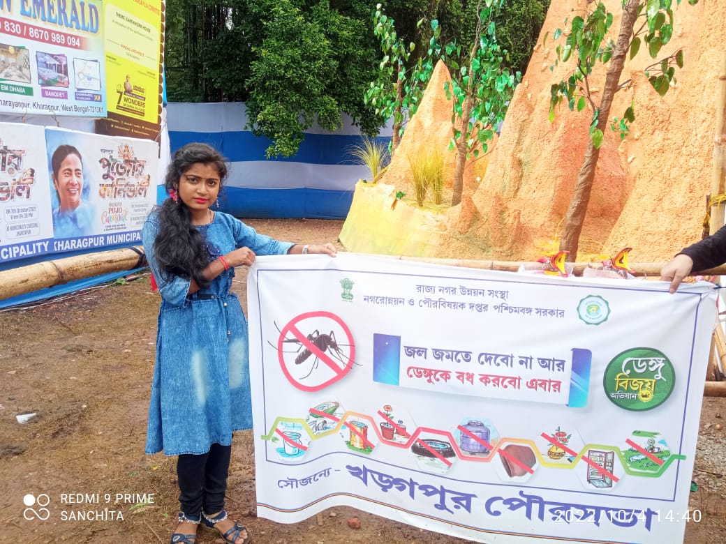 NSSUnit2_Belda's tweet photo. Dengue Awareness campaign at Durga Puja pandal by Sanchita Mahapatra &amp; Clean India 2.0 Poster Making by Utpal Handal in &amp; around Belda Puja Pandals @rdnss_kolkata @_NSSIndia @_NSSAwards @FitIndia @CleanIndiaWatch #swacchabharatgov @SwaachBharat @mygovindia #swacch #CleanIndia https://t.co/d36R6MClZX