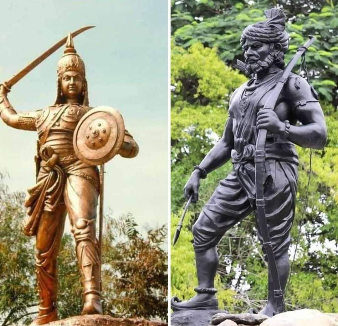 गोंडवाना साम्राज्य की महान नारी शक्ति #विरांगना_रानी_दुर्गावती_मड़ावी जी एवं आदिवासी समाज के वीर योद्धा आदिवासी शहीद शिरोमणि #राणा_पूंजा_भील जी"जन्म जयंती पर शत्-शत् नमन जोहार🙏💐