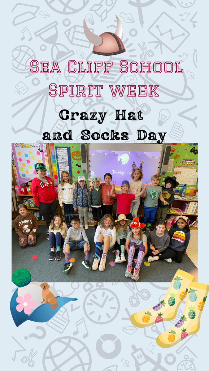 🧢Day 2 of Spirit Week <a href="/seacliffschool/">SeaCliffSchool</a> Crazy Hat and Socks Day! 🧦
<a href="/drzublionis/">Chris Zublionis, Ed. D.</a> <a href="/CarolASmyth/">Carol Ann Smyth</a>