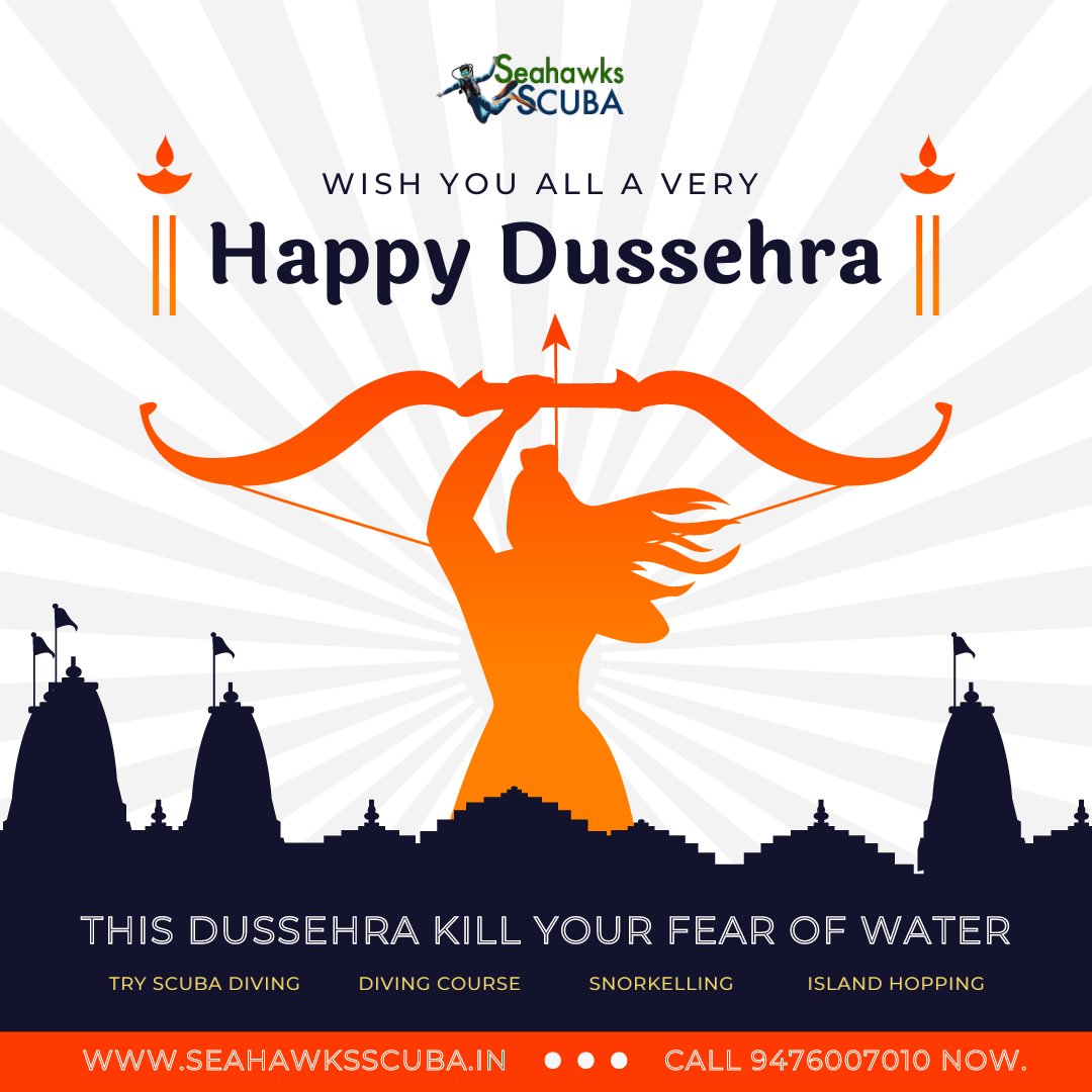 ScubaSeahawks's tweet photo. Team Seahawks Scuba wishes you all a very Happy Dussehra.

May Lord Rama always keep showering his blessings upon you. May your life be filled with prosperity and happiness. 

#dussehra #happydussehra #indianfestival #celebration #love #dussehraspecial #festive #vijayadashami https://t.co/b6HThFJ3hX