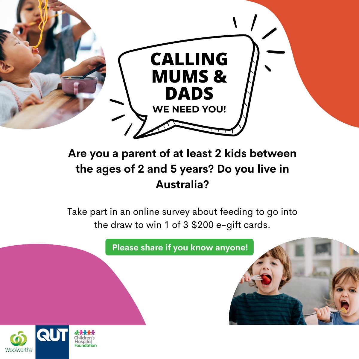 Looking for parents! If you live in Australia and have at least 2 kids aged 2 to 5 years, please fill in an online survey! Or if you know anyone, please share ☺️ 

redcap.ihbi.qut.edu.au/surveys/?s=HFK… 

@WCCNR @Dr_BeckB @holly_a_harris