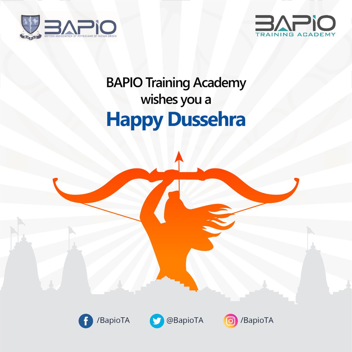 BapioTA's tweet photo. BAPIO Training Academy Wishes you a Happy Dussehra

Email : bta@bapio.co.uk
Website :  https://t.co/sbqqvTVNZS
#Bapio #BapioTrainingAcademy #MedicalStudent #Dussehra2022 https://t.co/euiIa0RsWs