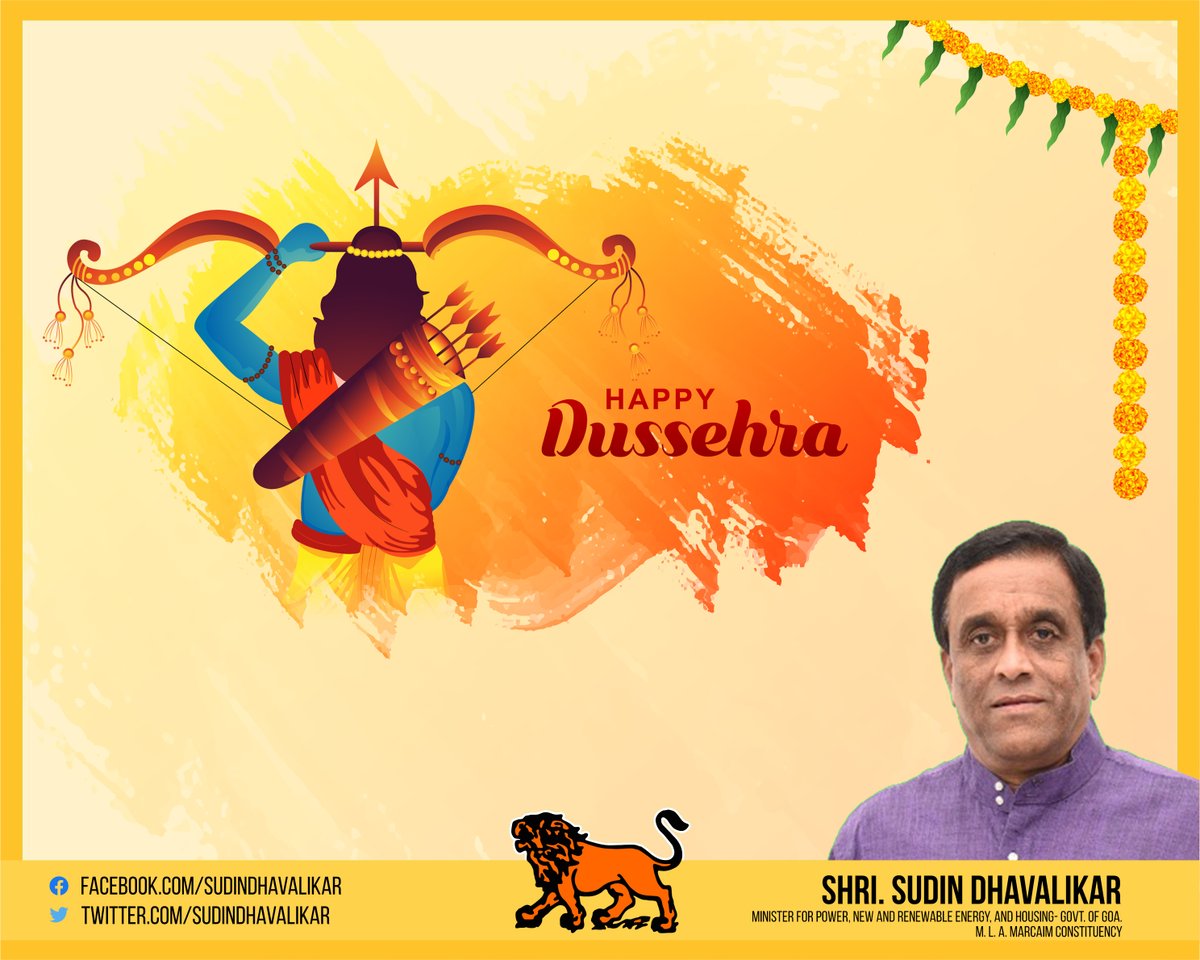 SudinDhavalikar's tweet photo. Greetings of Vijayadashami to all! 
May Maa Durga help us all to conquer the difficulties in our life, and shine her light upon our paths! 
Jai Shri Raam! https://t.co/lFOpNfIT6Q