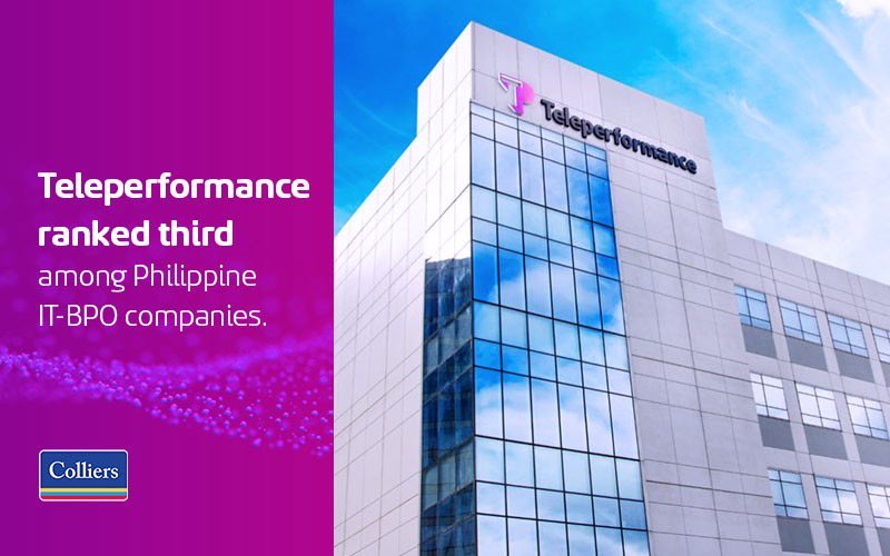 WeAreTPinthePH's tweet photo. Leading investment management firm Colliers, named Teleperformance among the top 3 IT-BPO companies in the country.
In its BPO Situationer last Sept. 20, Colliers highlighted TP as an exemplar of a "big player" in the expanding PH BPO business.
#InspiredtobetheBest #TPProud 💜 https://t.co/IIjjyyYOUi