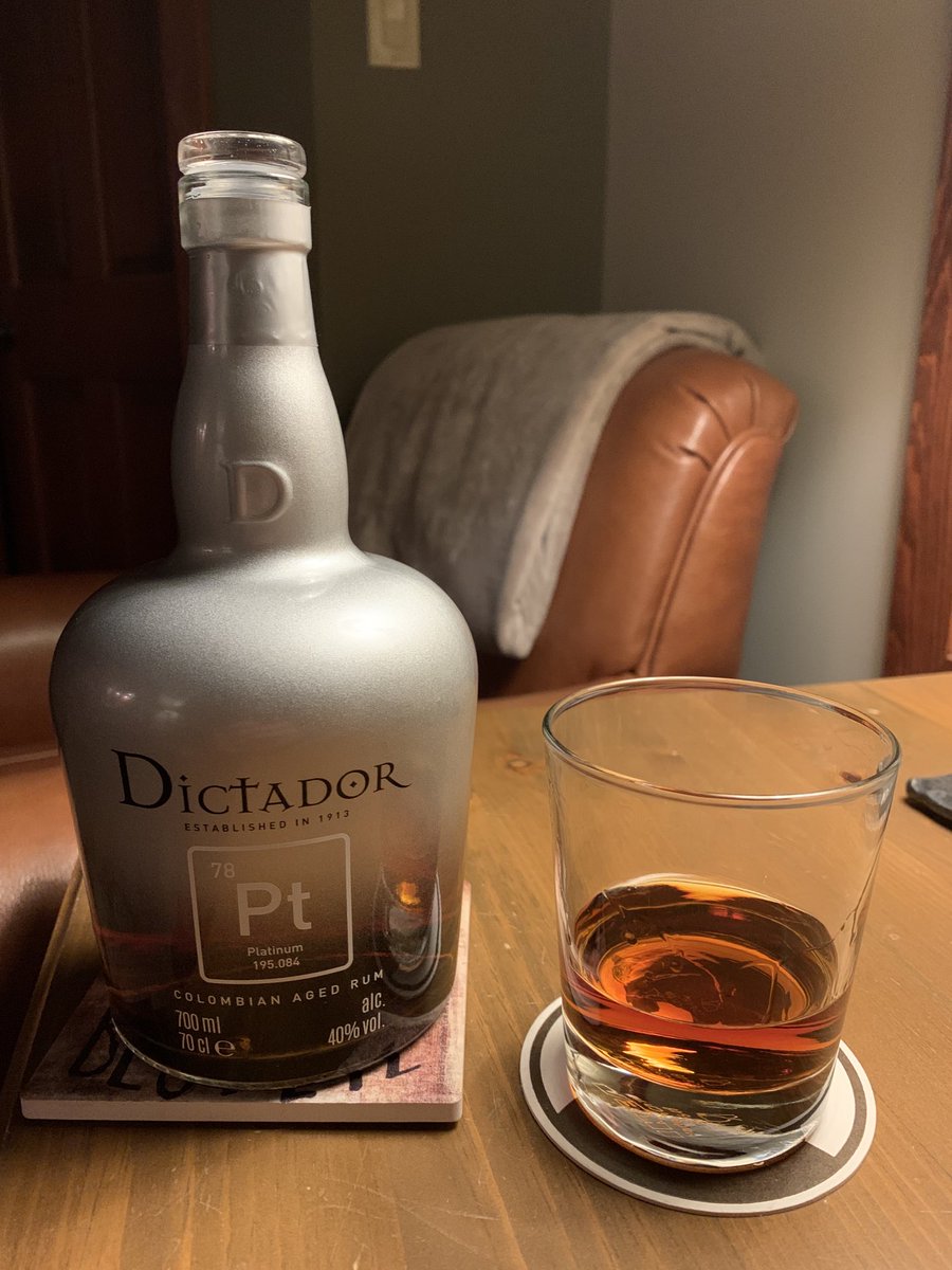 Halliwem's tweet photo. If you like great rums, may I recommend ⁦@Dictador_Brands⁩ Platinum.  Yummy. https://t.co/Jlft5cGBaB