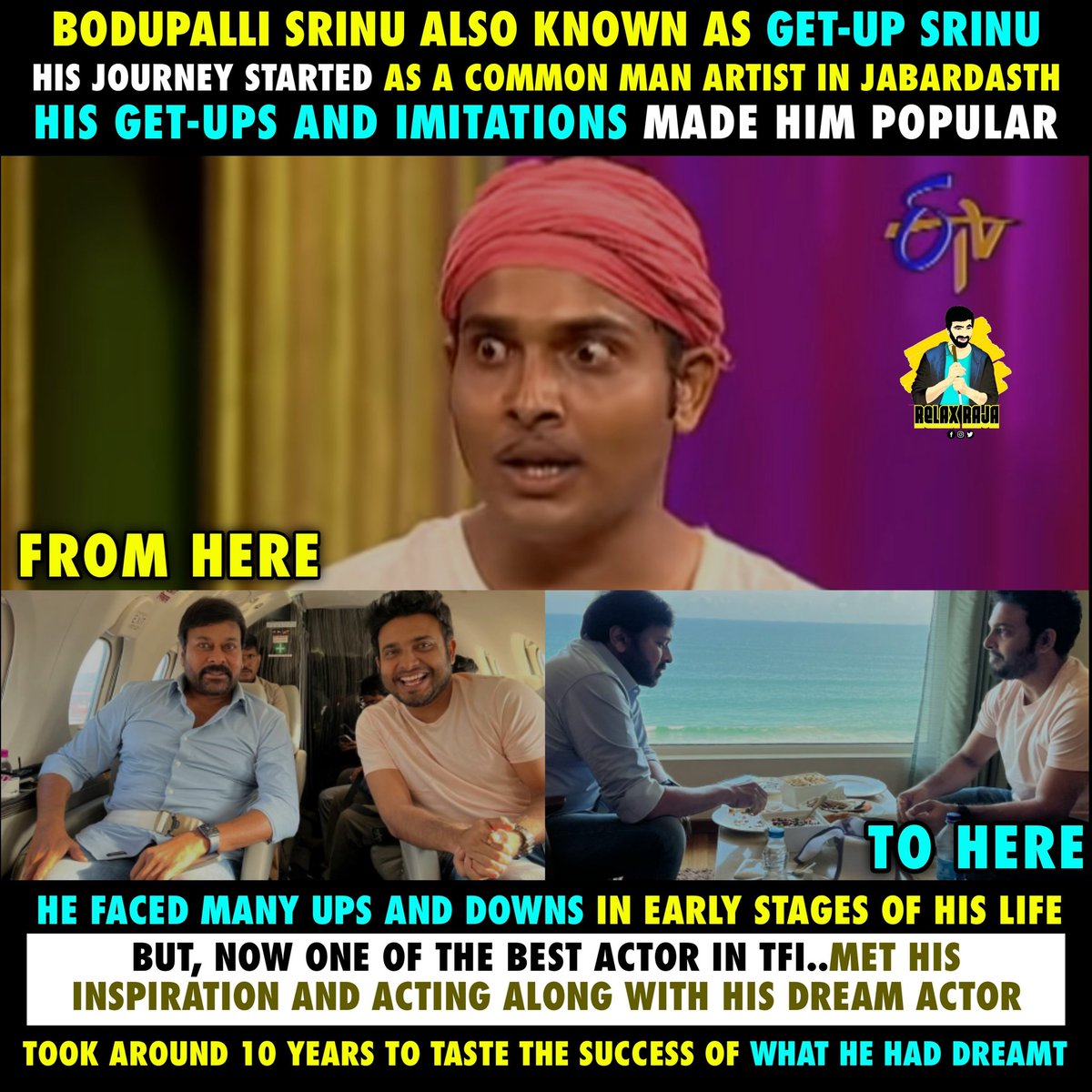 relaxrajaa's tweet photo. Inspiration for many 🔥❤️
@getupsrinu3 
.
#Getupsrinu #Jabardasth #GodFather #relaxraja https://t.co/qF34kZCiX6