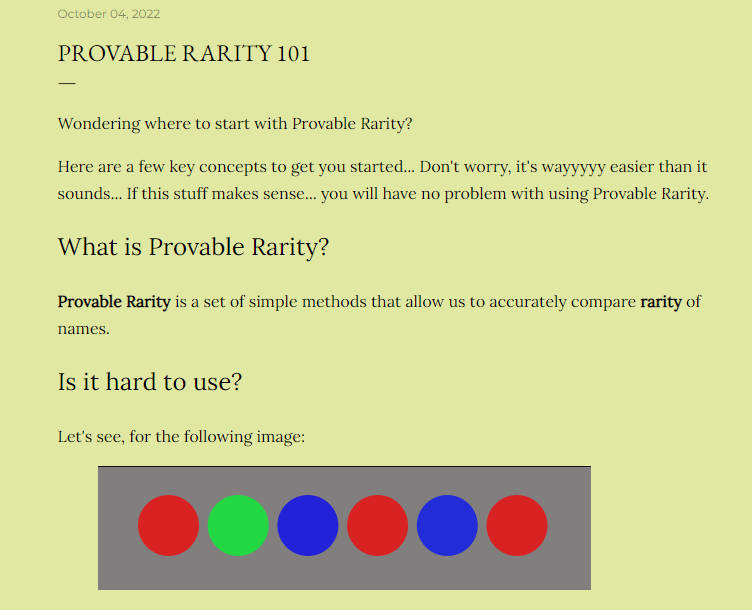 mhuggins_'s tweet photo. First of a few short articles called Provable Rarity 101... 

A quick little test to see if you have what it takes to use #provablerarity

SPOILER ALERT: Everyone has what it takes to use provable rarity...

https://t.co/sTsChMzu1R https://t.co/EHIHokrs0S